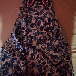 Blue Camo bape Shark Hoodie